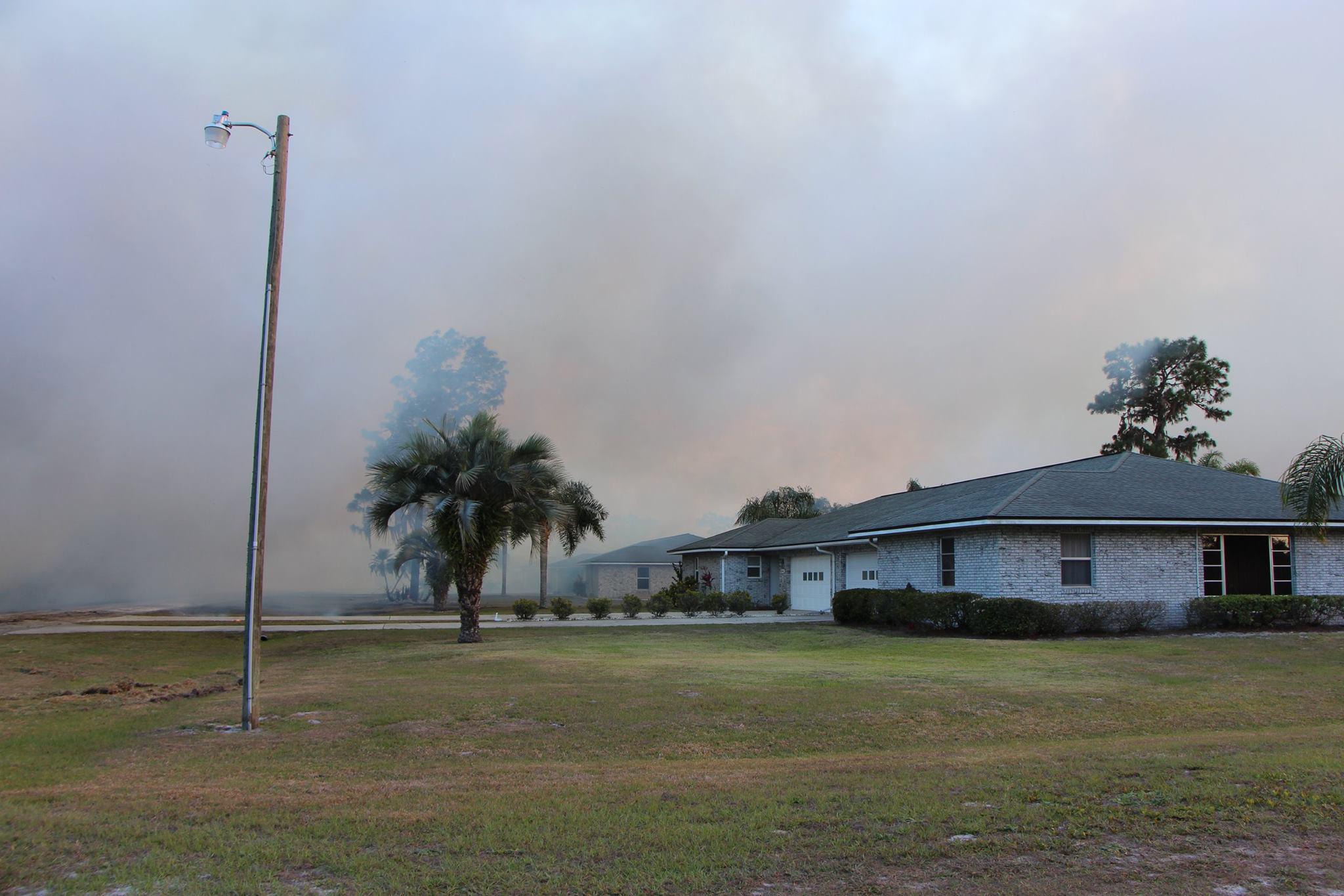 PHOTO: Polk County Fire Rescue posted this photo to their Facebook, April 22, 2017, showing the wildfire in Indian Lake Estates, Fla.