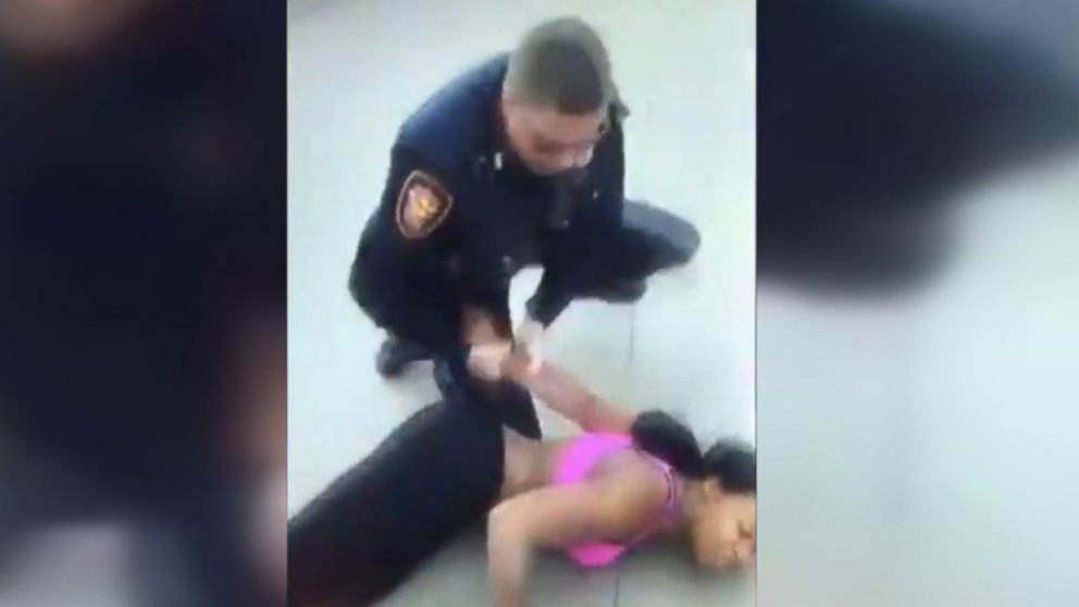 PHOTO: Cellphone video shows Fort Worth Police Officer William Martin arresting the 15-year-old daughter of Jacqueline Craig. 