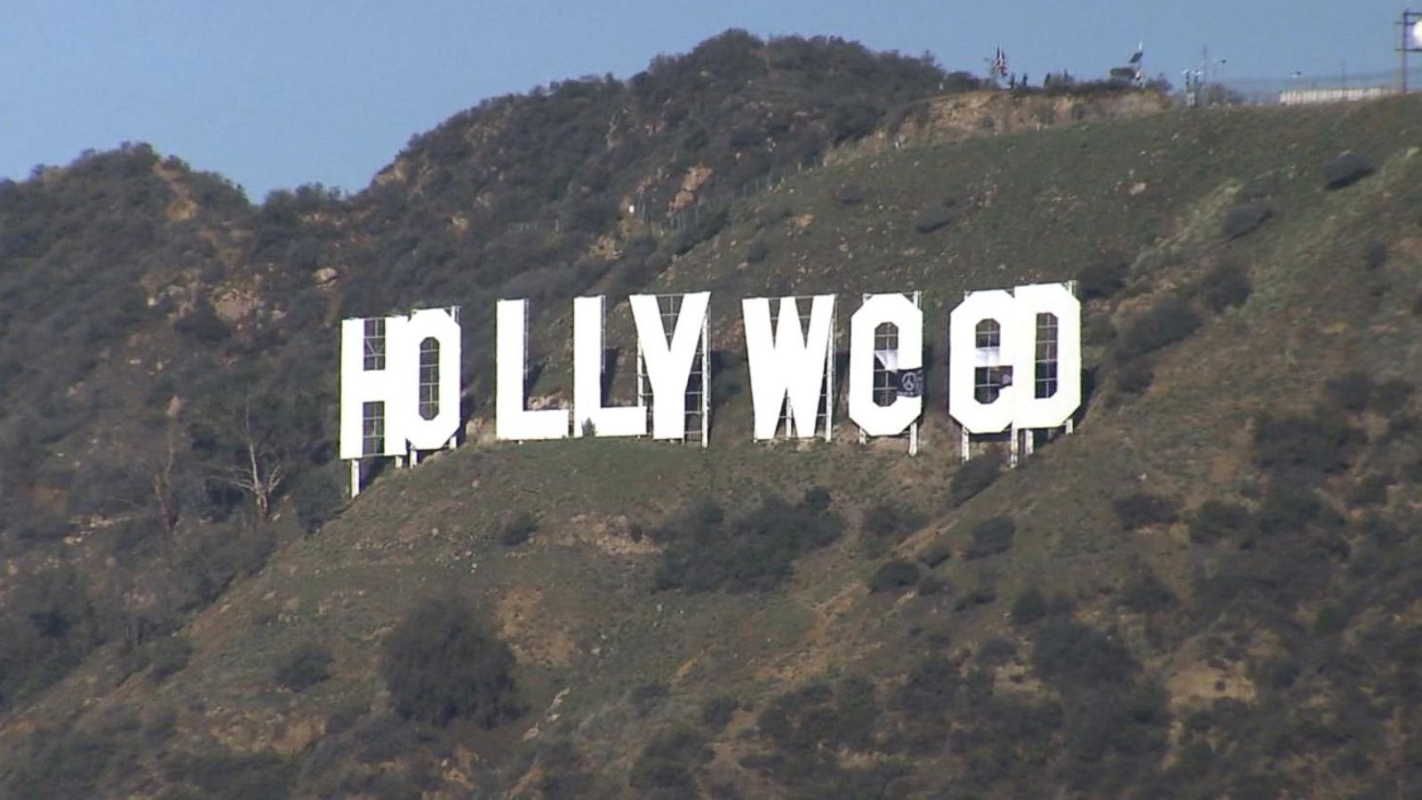 Iconic Hollywood Sign Vandalized In Apparent New Year S Prank Abc News