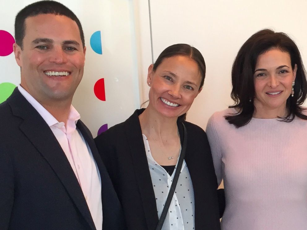 PHOTO: Kevin and Marina Krim pose with Sheryl Sandberg at a book signing for Sandbergs new book, Option B: Facing Adversity, Building Resilience, and Finding Joy.