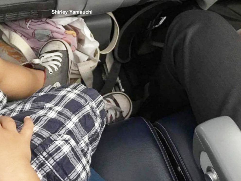 PHOTO: Shirley Yamauchi, of Hawaii, took photos of her 27-month-old son, Taizo, sitting on her lap while traveling on a United Airlines flight to Boston.
<p itemprop=
