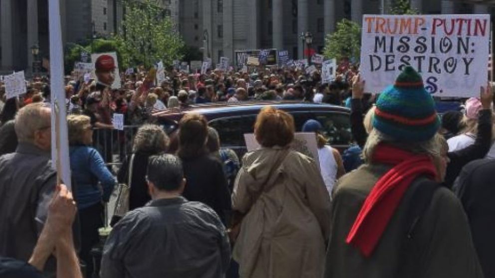 PHOTO: Tricia Viola posted this image to Instagram on June 3, 2017 with the caption, "The scene in NYC. #marchfortruth #americaisgreatalready."