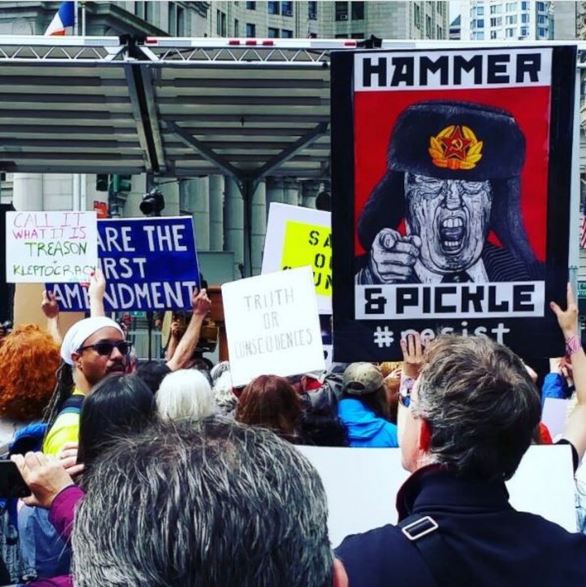 PHOTO: Anthony McGowen posted this image to Instagram on June 3, 2017 with the caption, "Live at the ....March for Truth."