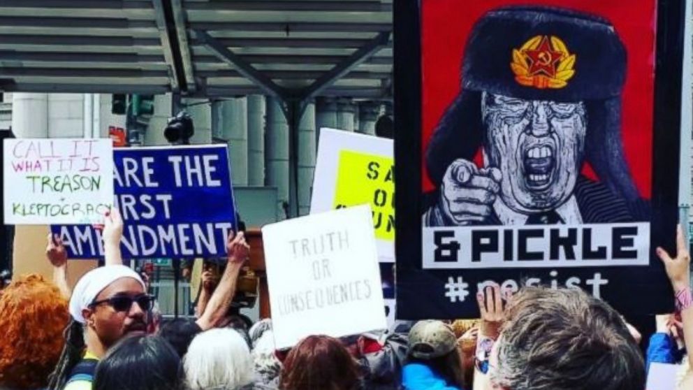 PHOTO: Anthony McGowen posted this image to Instagram on June 3, 2017 with the caption, "Live at the ....March for Truth."