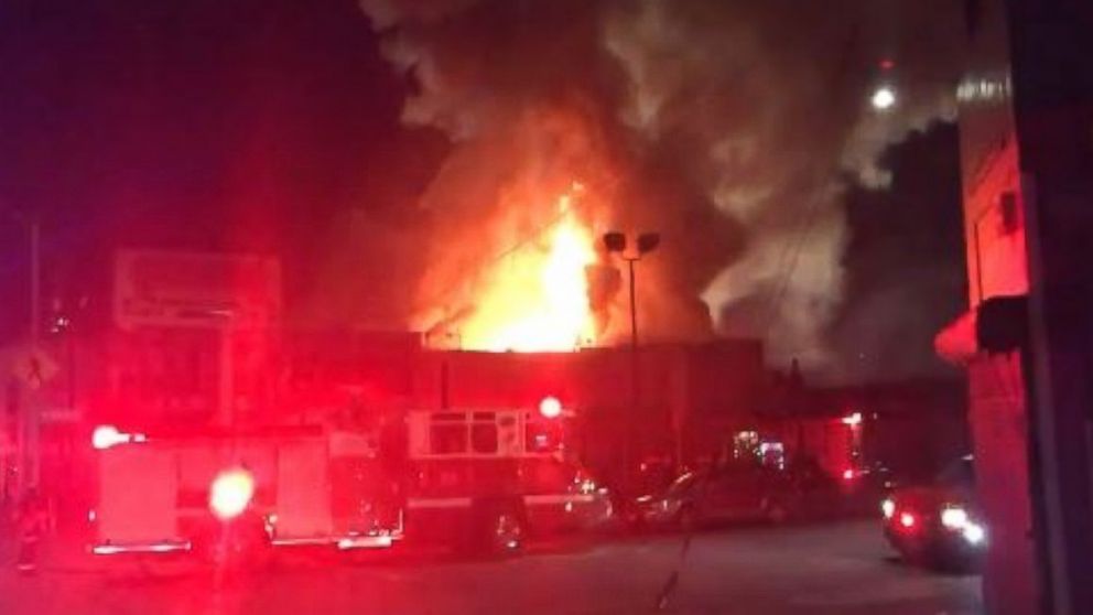 PHOTO: Oakland Firefighters posted video to Twitter, Dec. 3, 2016, showing a large fire that broke out at a building in Oakland, California, overnight at approximately 11:32 p.m.