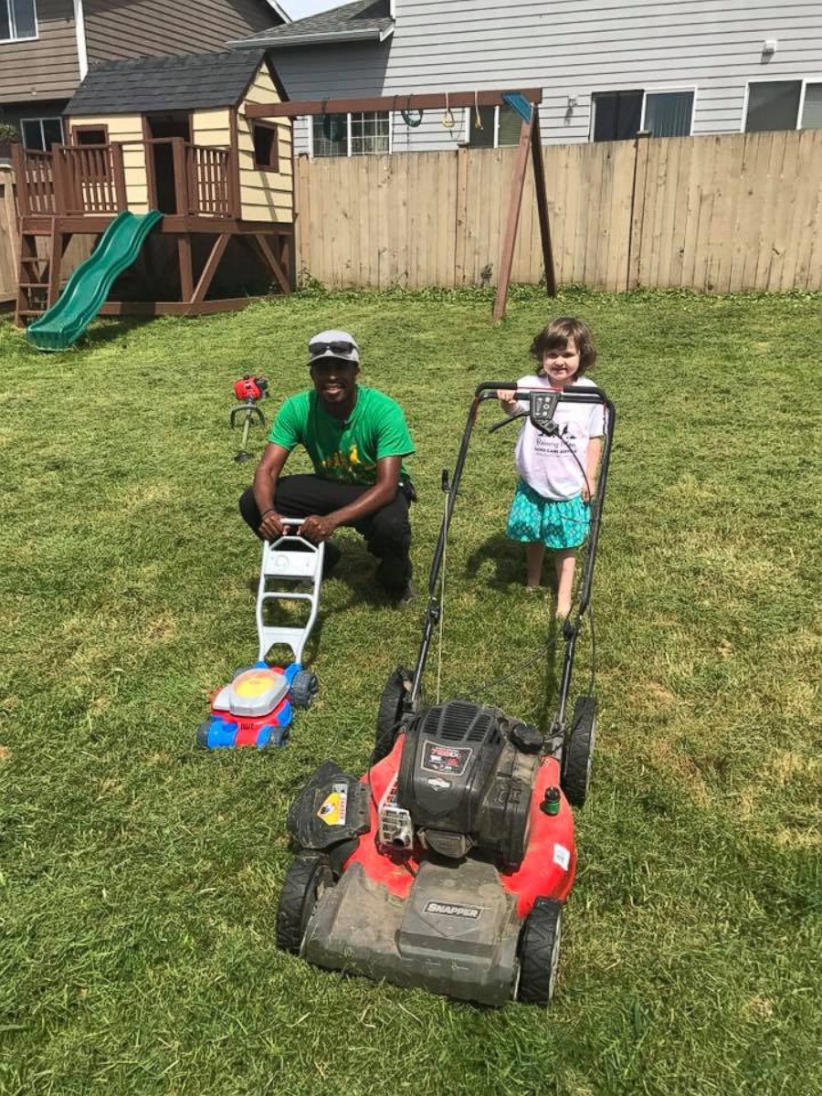 PHOTO: Raising Men Lawn Care Service mows lawns for free for elderly and disabled people as well as veterans and single moms. 