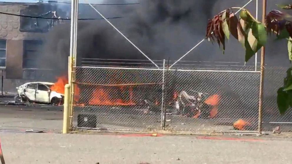 PHOTO: A small plane crashed in northern New Jersey, May 15, 2017.