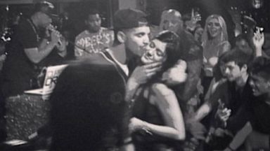 PHOTO: Kylie Jenner posted this instagram image of herself getting a kiss from Drake after he performed at her Alice In Wonderland themed Sweet Sixteen Party, Aug. 17, 2013 in Los Angeles.