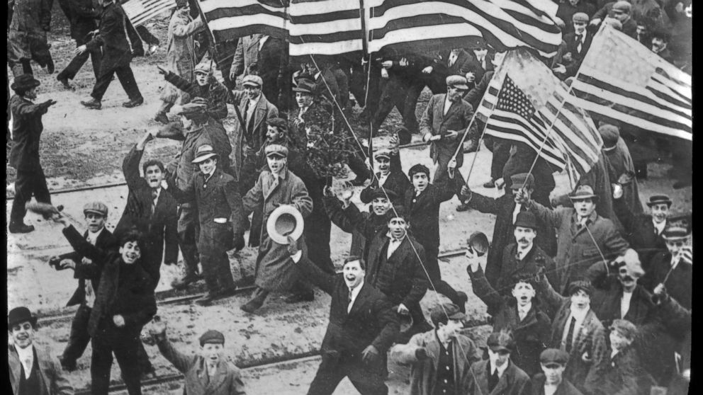 PHOTO: Parade through the streets upon the strikers' victory, 1912, Lawrence, Mass.