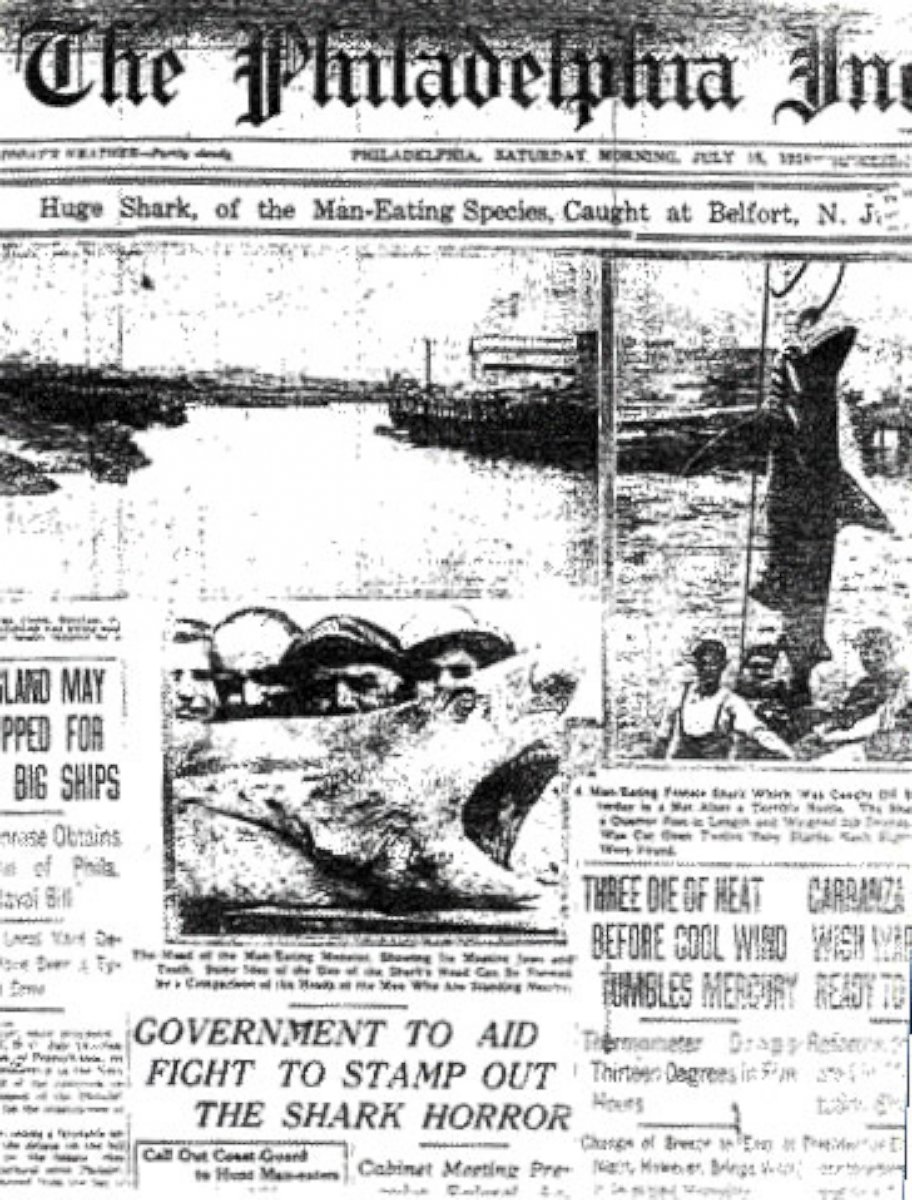 PHOTO: A series of shark attacks occurred along the New Jersey shore in 1916.