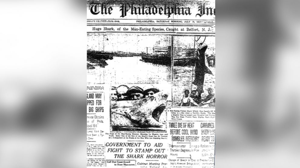 PHOTO: A series of shark attacks occurred along the New Jersey shore in 1916.