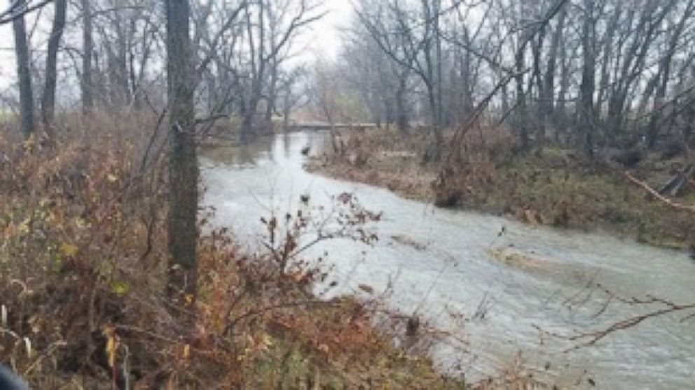 PHOTO: Britta Franck made frantic phone calls to 911 when she and her relatives got stuck in this river on Friday Nov. 27, 2015 amid dangerous storms.