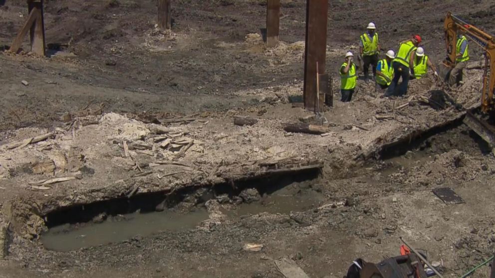 PHOTO: A 19th century shipwreck was discovered at a construction site at 121 Seaport Blvd in Boston. 
