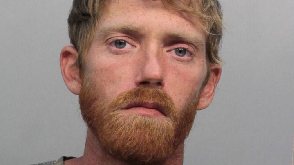 The booking photo of Christopher Emerson, who was arrested on November 23, 2016, in Miami on animal cruelty charges, after riding his horse from South Carolina to South Florida.