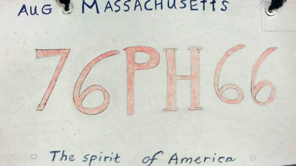 A driver was pulled over in Chicopee, Mass., Sept. 2, 2014, using this homemade license plate, police said.