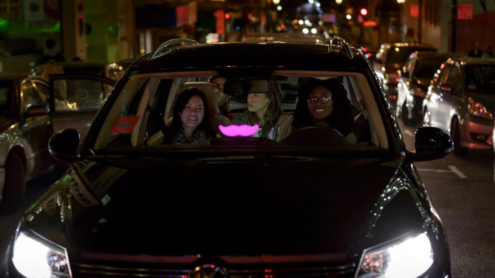 A Lyft car is seen in this undated file photo. 
