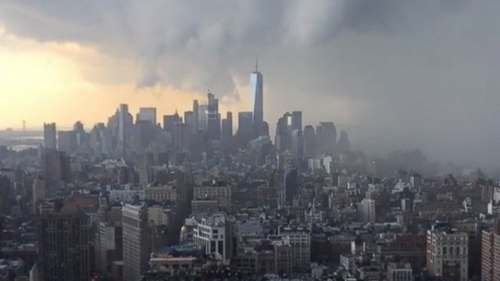 A storm moves over New York in this grab from a time-lapse video, on July 14, 2016.