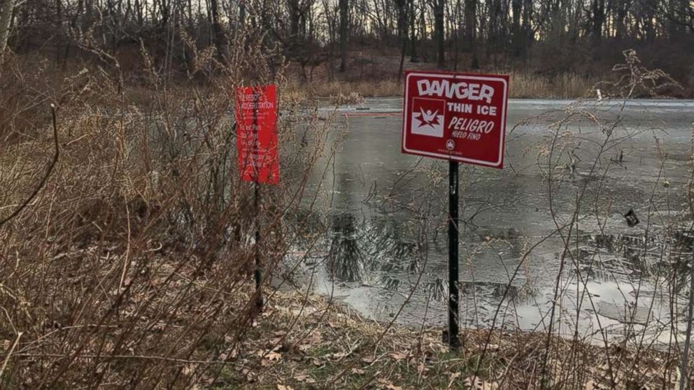 VIDEO: The child fell into the icy Strack Pond at Forest Park in Queens, New York.