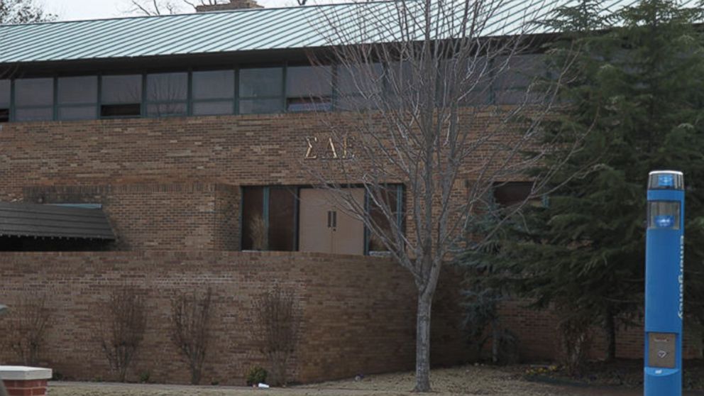 PHOTO: The Sigma Alpha Epsilon fraternity house is seen at the University of Oklahoma in Norman, Oklahoma.