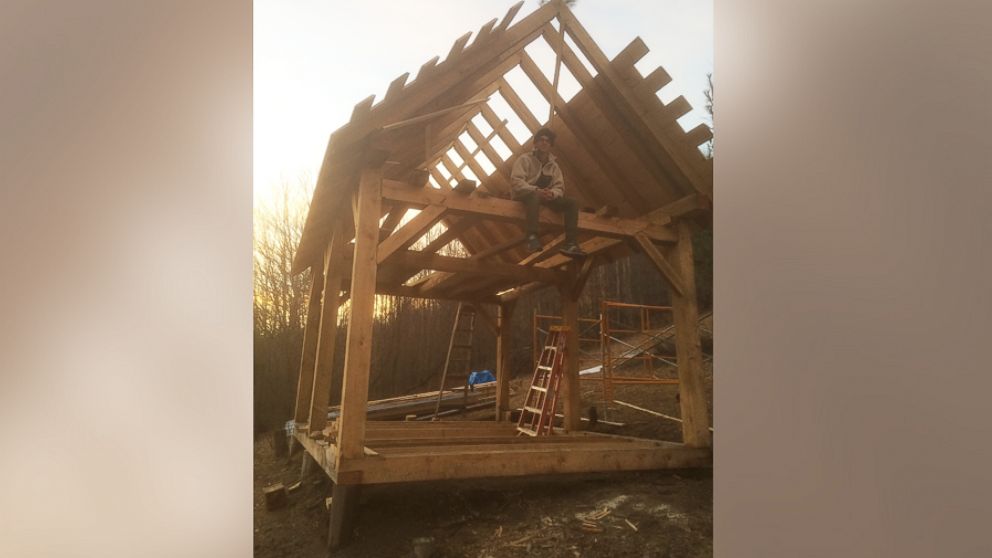 PHOTO: This photo provided by Owen Labrie shows him at the chapel he is allegedly building on his property in Vermont.