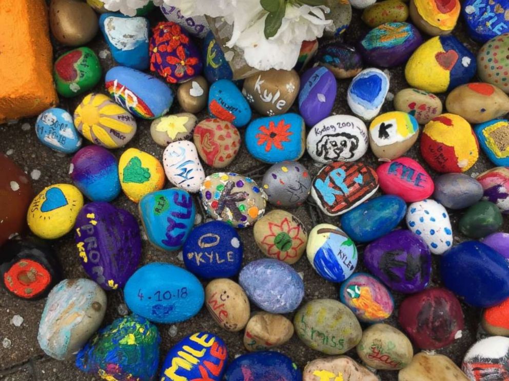 PHOTO: Students at The Seven Hills School in Cincinnati, Ohio created a collection of hand-painted stones in honor of Kyle Plush. 
