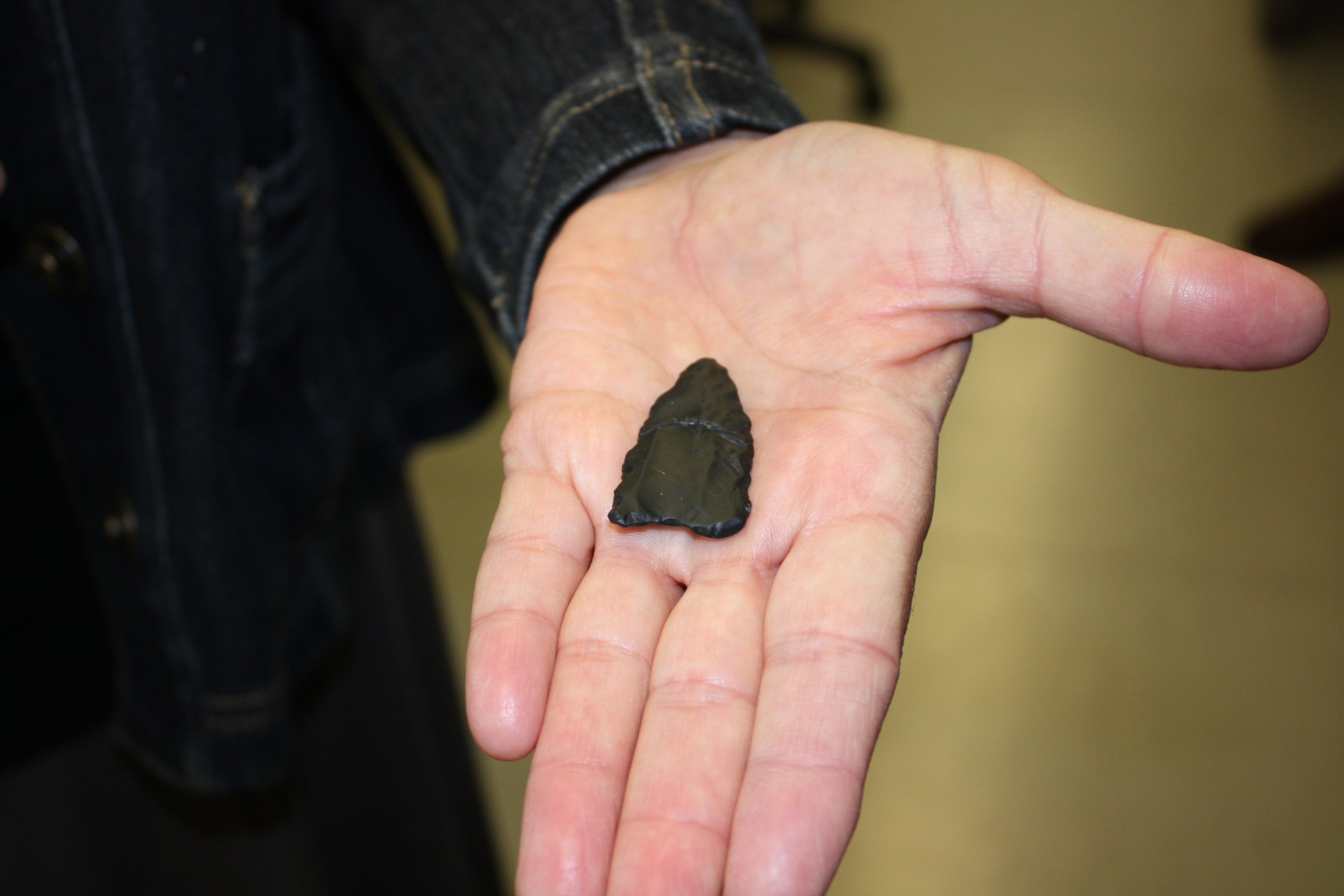 PHOTO: This prehistoric spearhead estimated to be between 10,000 to 11,000 years old was found by Audrey Stanick, 58, while walking on a beach in Seaside Heights, NJ. 