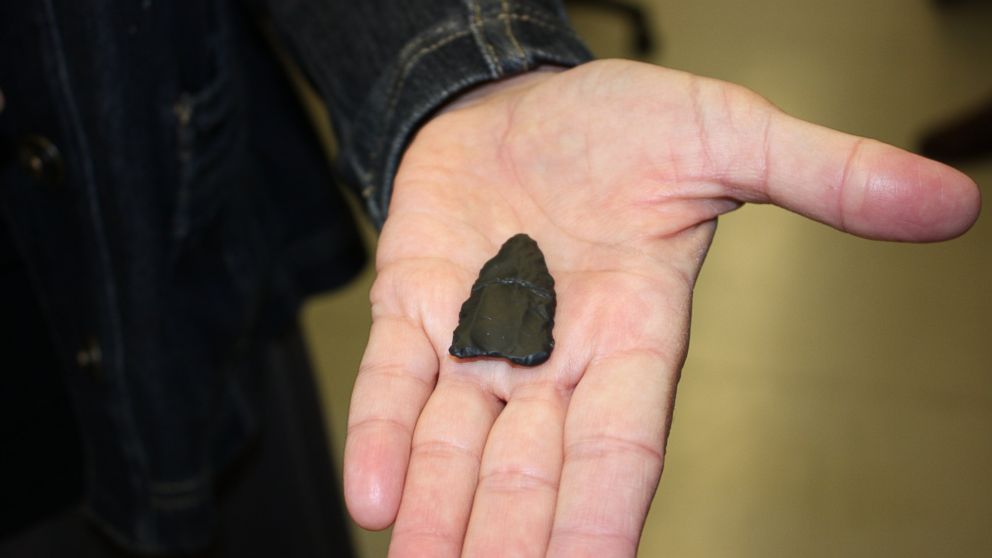 PHOTO: This prehistoric spearhead estimated to be between 10,000 to 11,000 years old was found by Audrey Stanick, 58, while walking on a beach in Seaside Heights, NJ. 