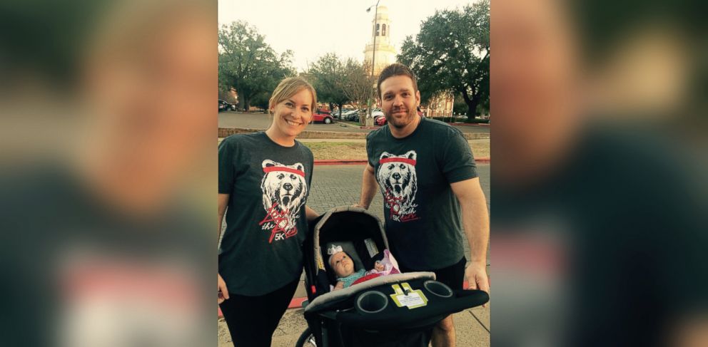 PHOTO: Katy Humphrey, 33, from Salado, Texas, is pictured here next to her baby Millie and her husband. 