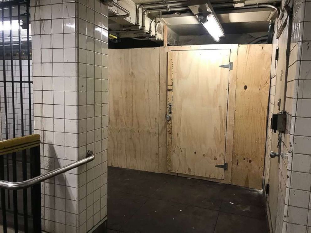 PHOTO: New York City police officers said a fake wall helped them catch a vandal on Friday, March 15, 2019.