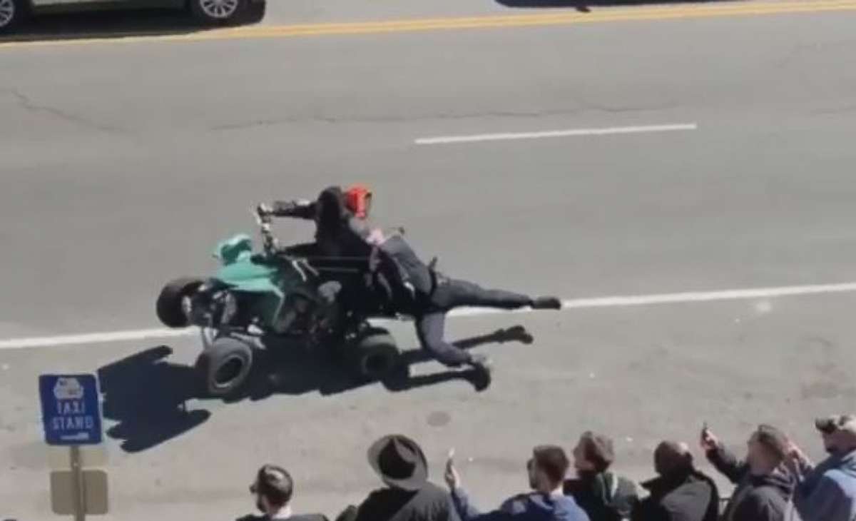 PHOTO: A Metro Nashville Police Department officer was injured during an illegal bikers' demonstration on Friday, March 15, 2019.