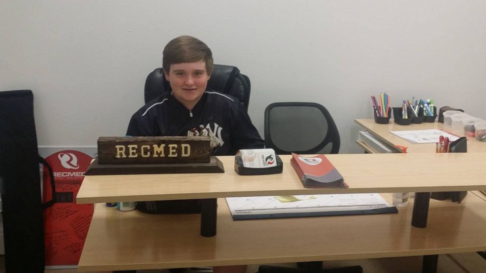 PHOTO: Teen entrepreneur Taylor Rosenthal, 14, has his own office at Roundhouse, a startup incubator in Alabama. 