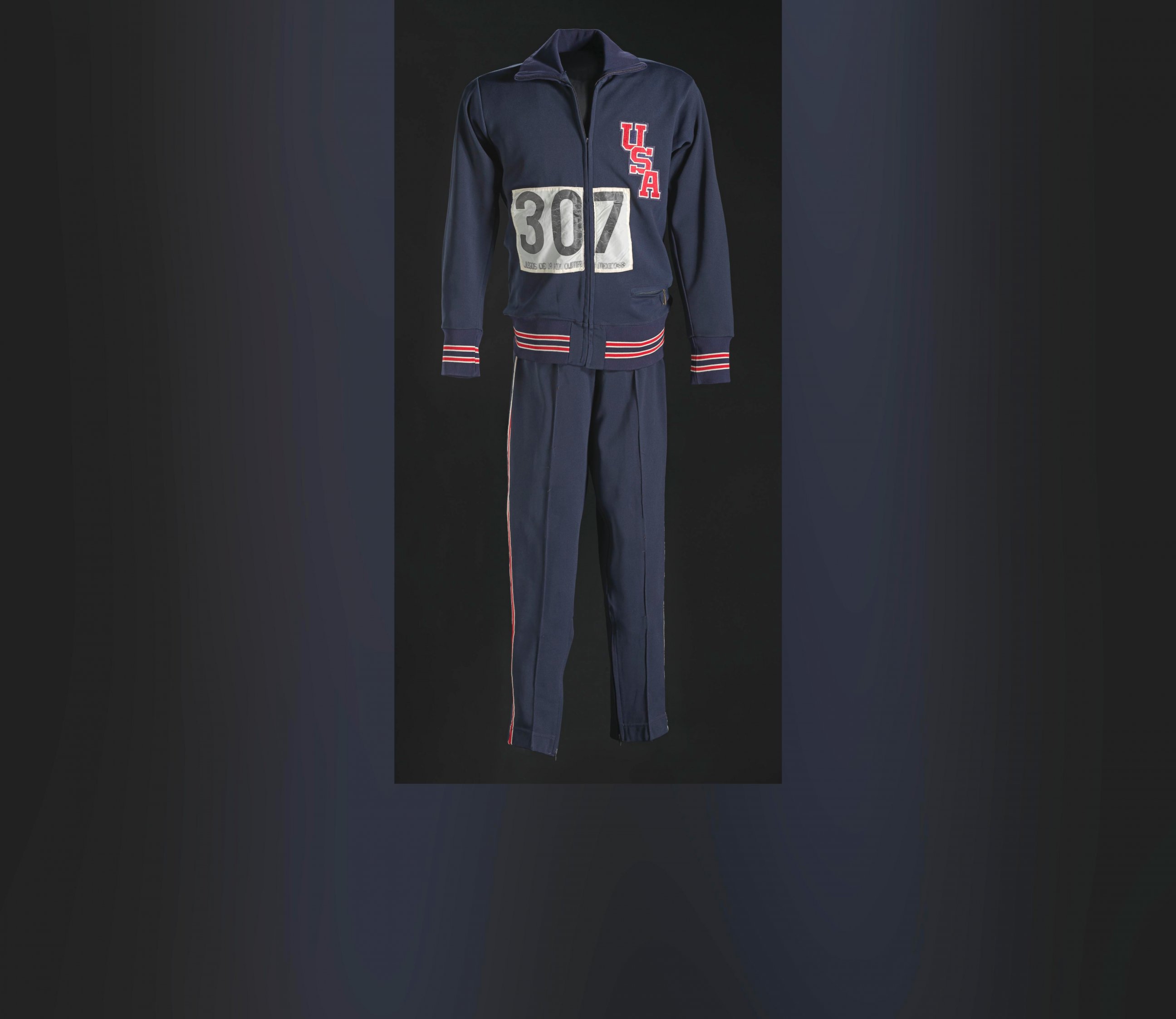 PHOTO: 1968 Olympic warm-up suit worn by Tommie Smith.