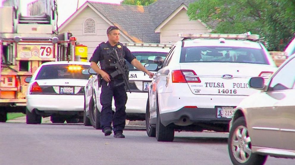 PHOTO: Police at the scene where Khalid Jabara, 31, was allegedly shot and killed by neighbor Stanley Majors, 61, who Jabara's family claims has terrorized them for years.