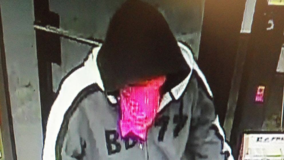 PHOTO: A suspect wearing a hoodie and a bandanna over his face was caught on surveillance video released by the Rutland, Vermont, Police Department.