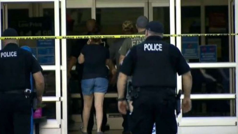 Police investigate a shooting spree a Walmart in Tumwater, Washington.