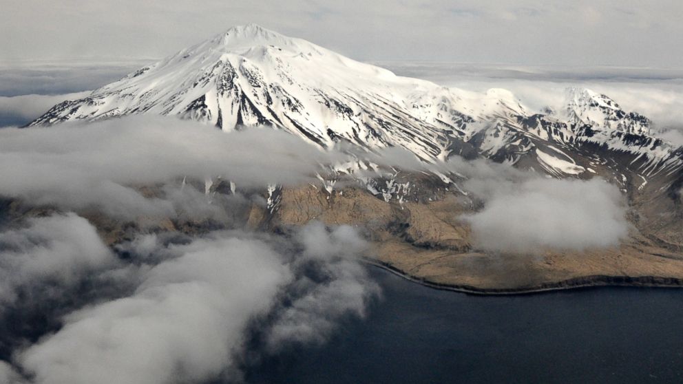 PHOTO: Mount Moffett on Adak Island, part of the Aleutian Island chain in Alaska, May 15, 2014.
