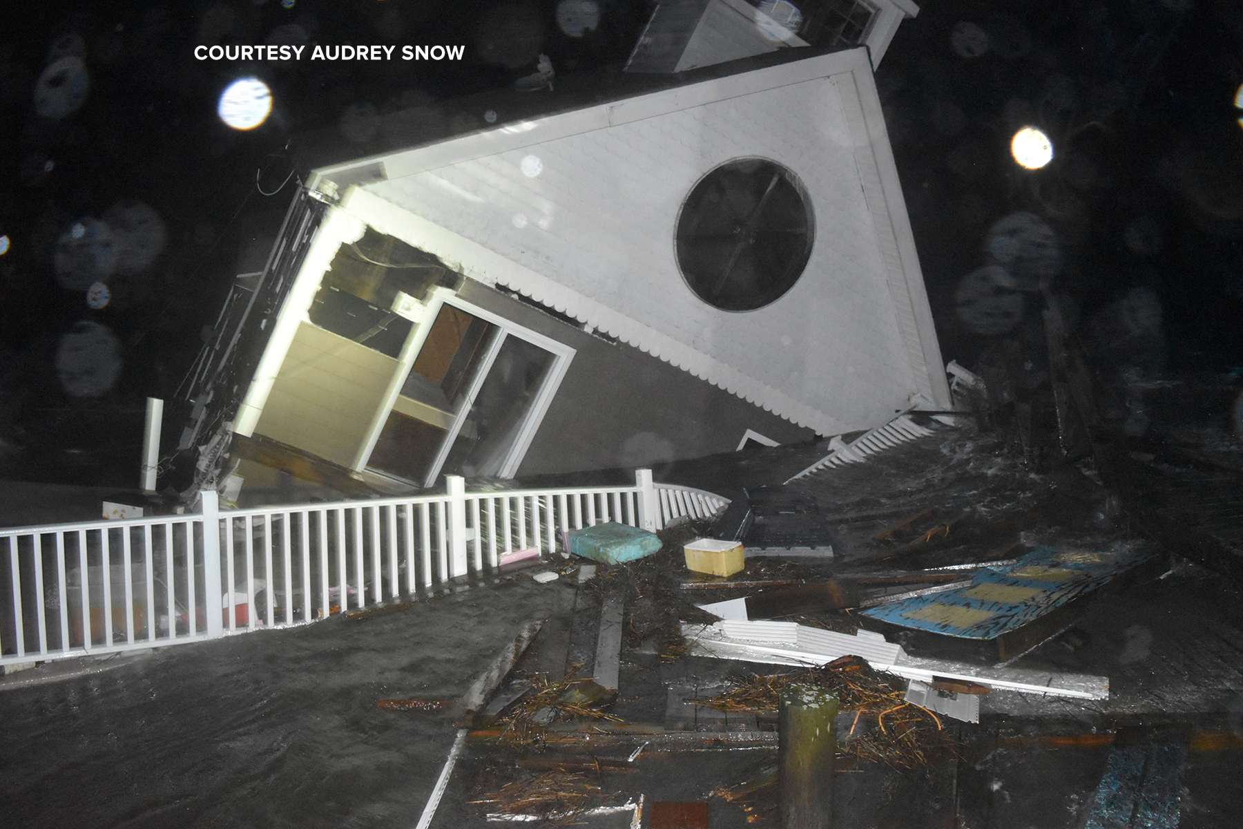 PHOTO: This home in North Wildwood, New Jersey, was destroyed from flooding Oct. 2, 2015.