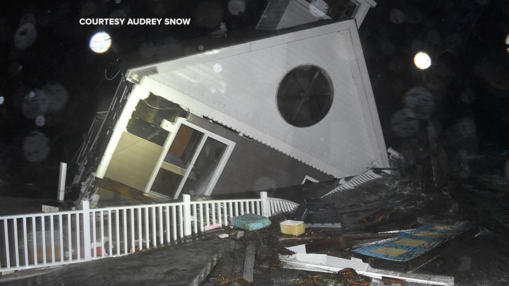 PHOTO: This home in North Wildwood, New Jersey, was destroyed from flooding Oct. 2, 2015.