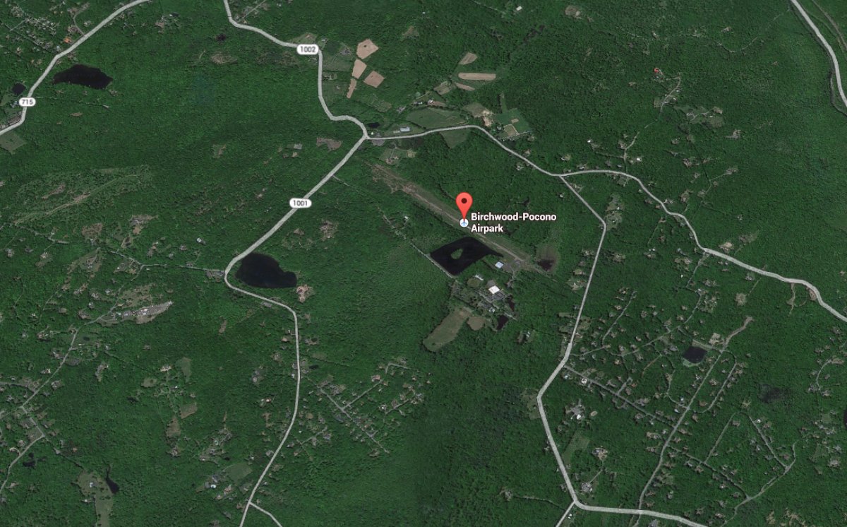 PHOTO: This Satellite image shows the Birchwood-Pocono Airpark in Pa.