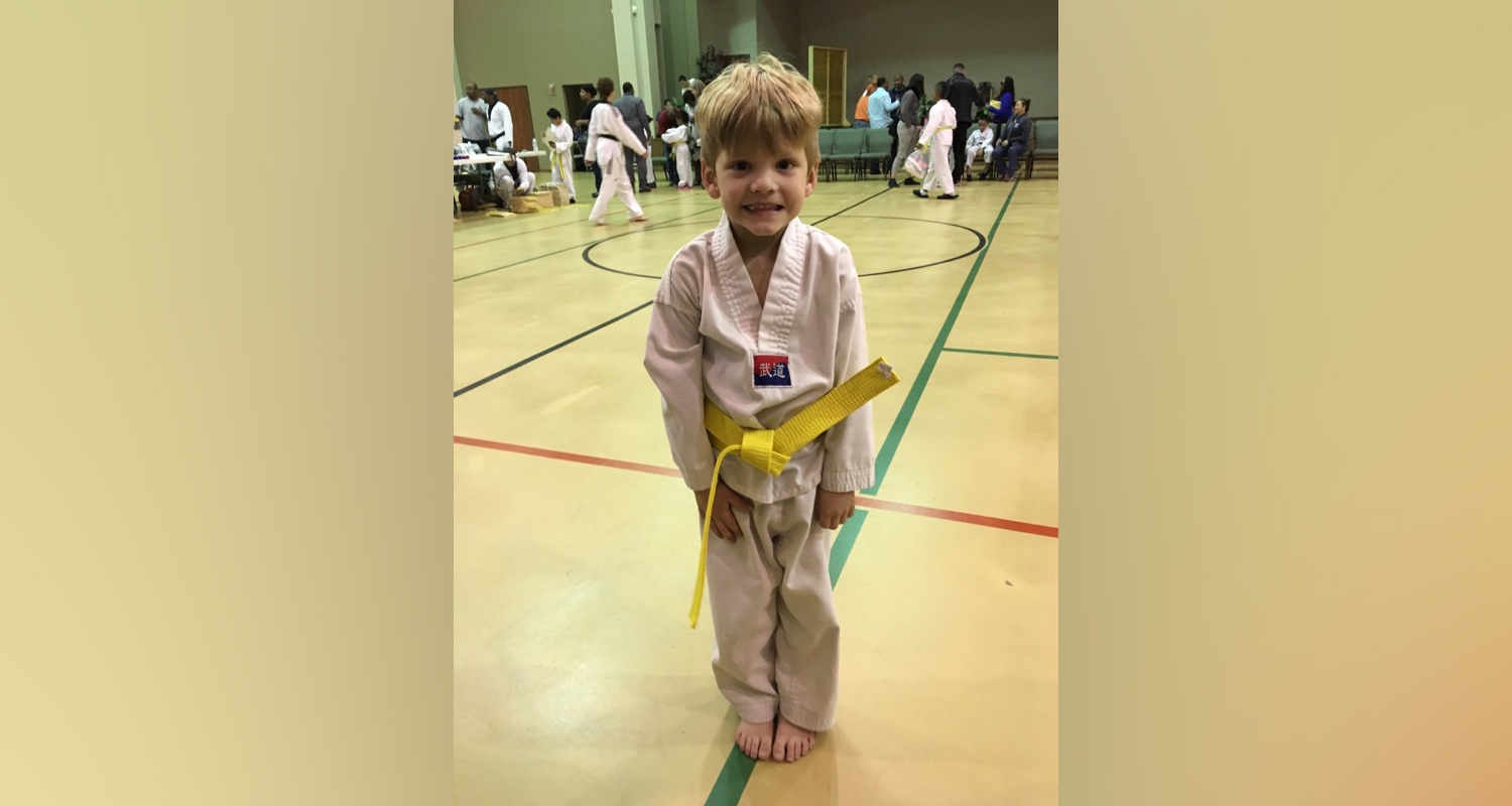 PHOTO: Camden,4, recently advanced to a yellow belt. 