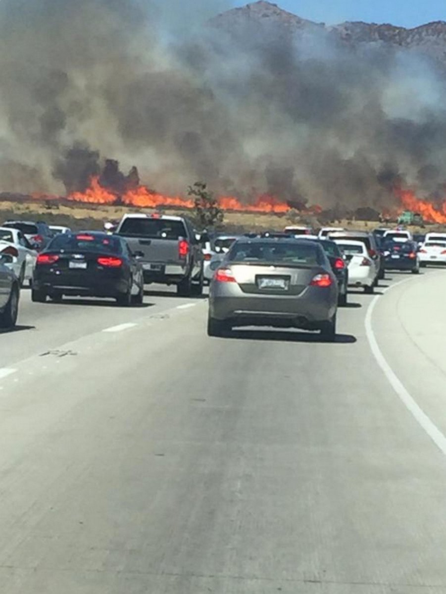 PHOTO: @Ausdboss posted this photo to Twitter on July 17, 2015 with the caption, "On the freeway right next to the huge fire." 