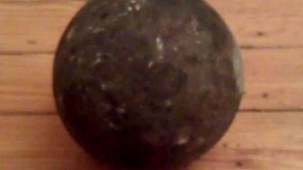 The Norregaard family found a 19th century cannonball in their chimney. 