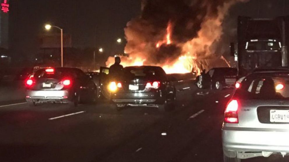 PHOTO: Winnie Huang provided photos from a deadly multi-vehicle crash on I-5 in Commerce, Calif., Feb. 27, 2016.