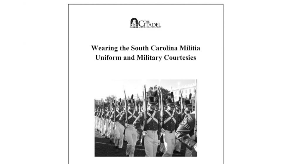 PHOTO: The cover of The Citadel uniform guidelines is seen here.