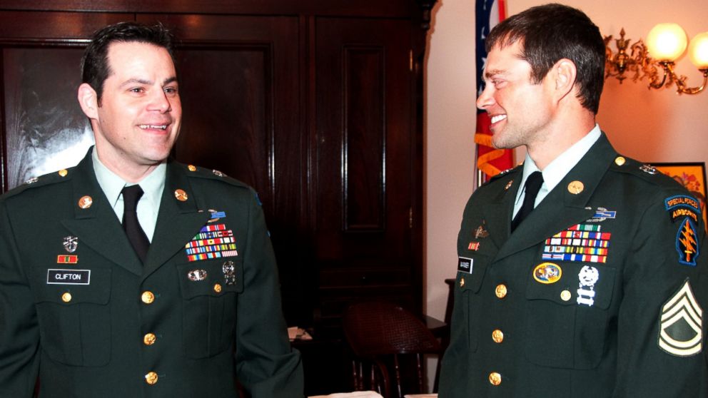 Sean Clifton, left, and Mark Wanner served together in combat in Afghanistan.