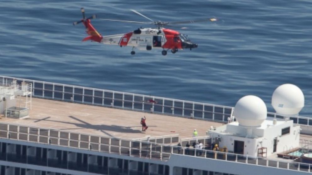 Coast Guard rescue crews medically evacuated a man 180 miles south of Nantucket, Mass., Saturday.