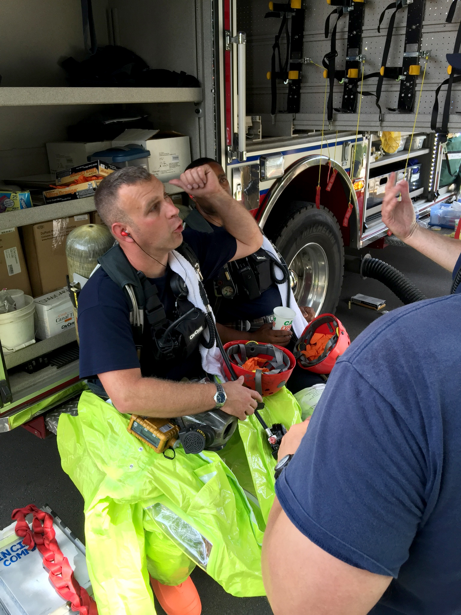 PHOTO: Hazardous material crews responded to a smelly fridge at the University of Kentucky on June 24, 2015.