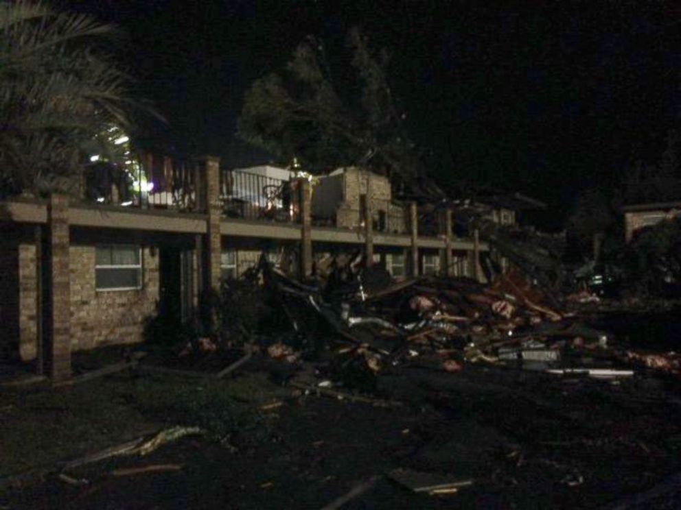 PHOTO: An apparent tornado ripped through Escambia County, Florida Tuesday night, destroying an apartment complex in Pensacola.