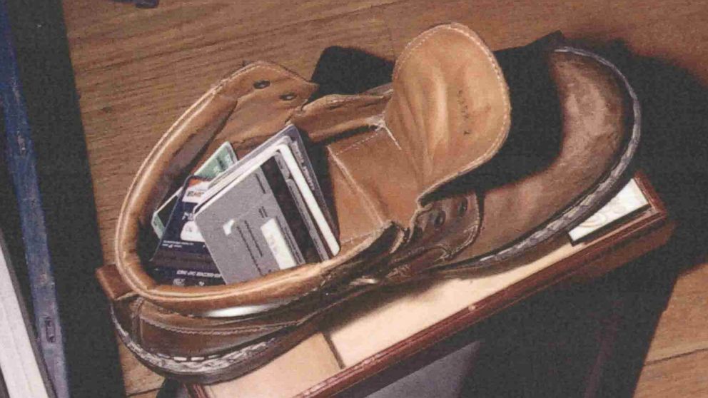 PHOTO: Investigators found these credit cards hidden in Archie Cabello's boot.