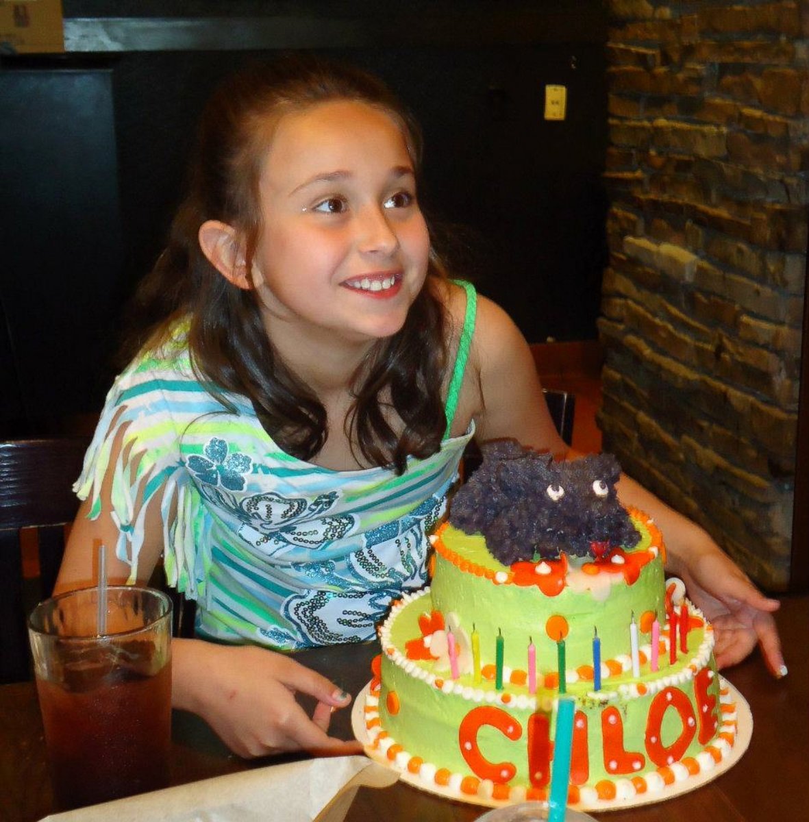 PHOTO: Chloe Stirling with a birthday cake.